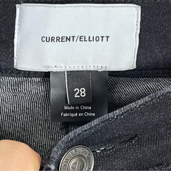 CURRENT/ELLIOTT High Waist Stiletto Vineland Star Black Skinny Jeans Size 28 - Picture 9 of 14